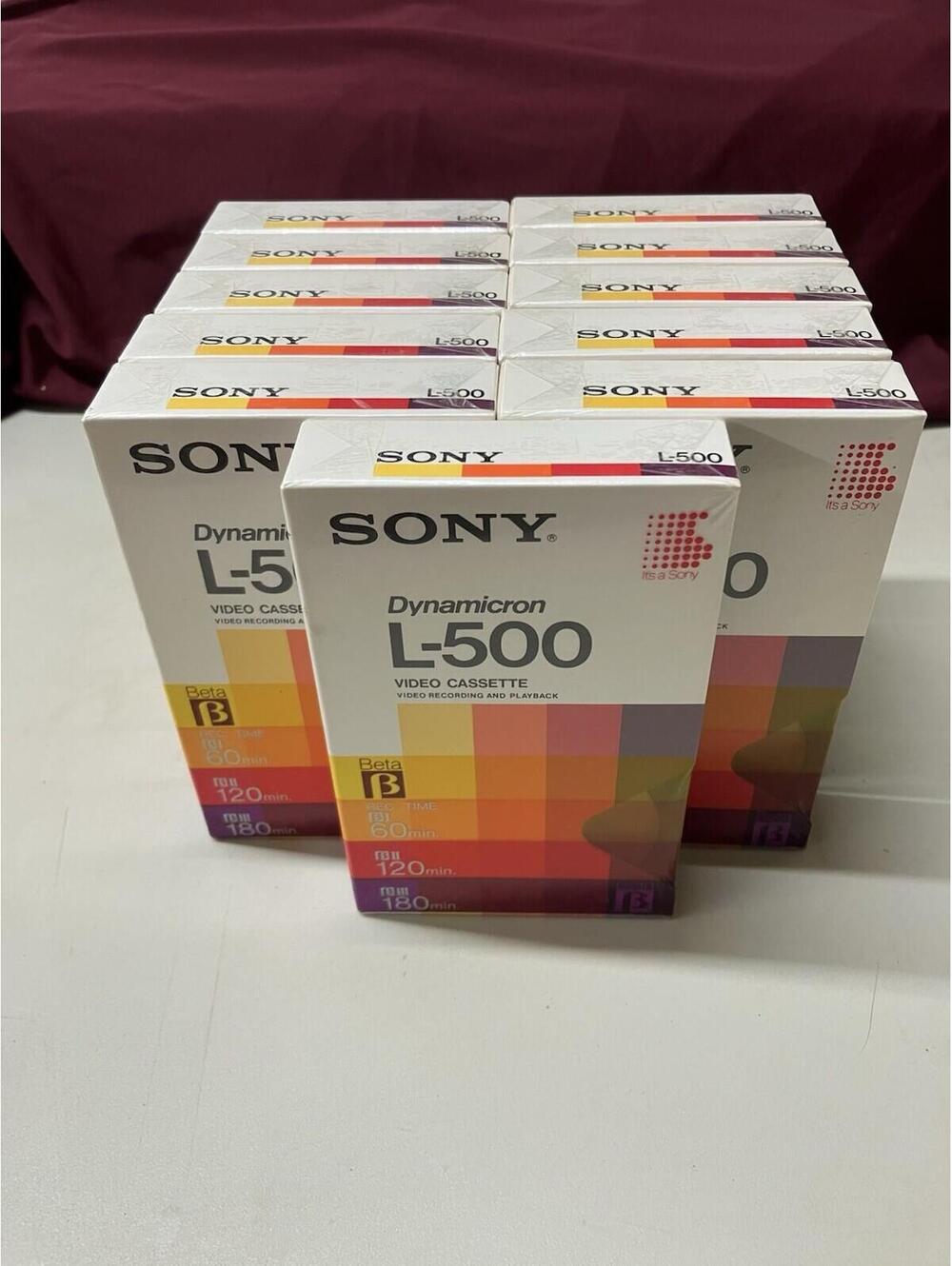 Sony Betamax Blank Video Tapes Sealed Lot Of 11 (eleven) Dynamicron L-500 (Beta)